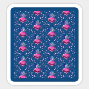 blooming heart pattern Sticker